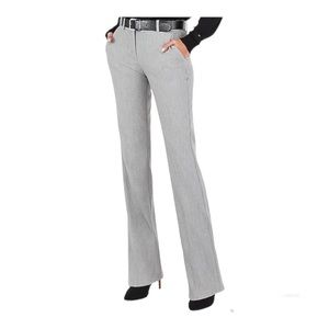 Express Columnist Pants Women's 2 Gray Mid Rise Boot Classic Flat Front Trousers